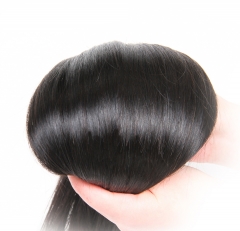 4 Bundles with Frontal  HD Lace and Transparent Lace 13*4 Straight Human Virgin Hair Pre-plucked Natural Hairline Frontal