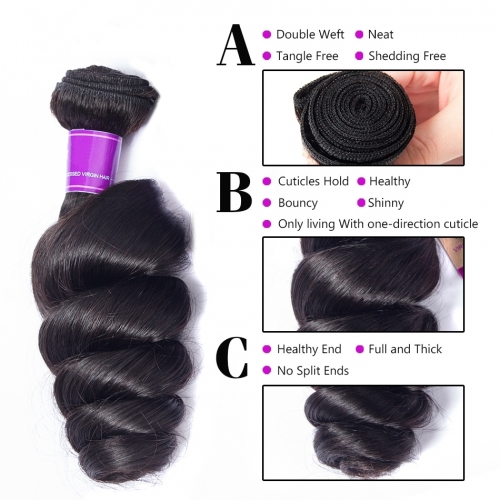 One Bundle Tight Loose Wave Human Virgin Hair