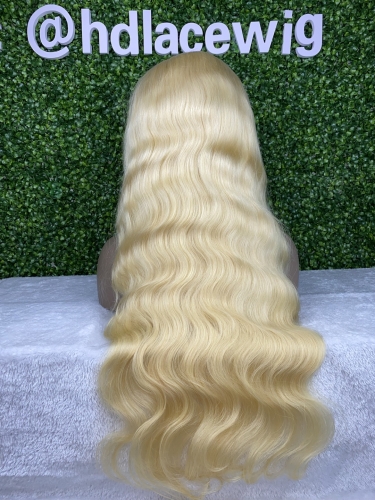 613 blonde color body wave HD lace frontal wig 13x4 13x6 Indian virgin hair best quality hight density small knots