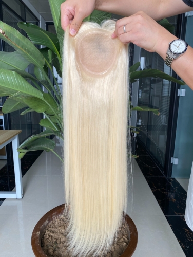 Youzi custom made 100% Russian human hair 6*6 silk base PU around topper of women