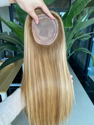 Youzi 5.5×6inch Indian virgin18inch  #88R Mono Toppers Lace Toupee for Women Monofilament Topper